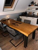 Lange eettafel van (kastanje)hout - luxe uitstraling, Ophalen, 200 cm of meer, 50 tot 100 cm, Rechthoekig