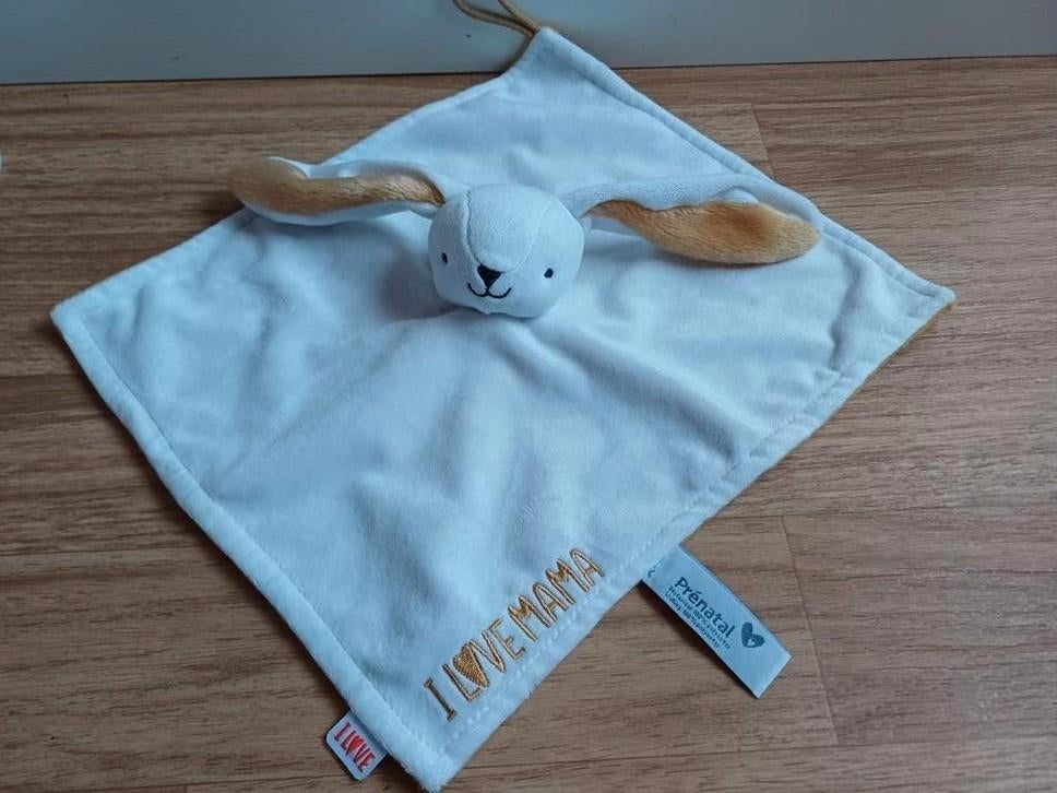 Knuffeldoekje doekje wit oker i love mama prenatal, Ophalen of Verzenden, Zo goed als nieuw, Konijn