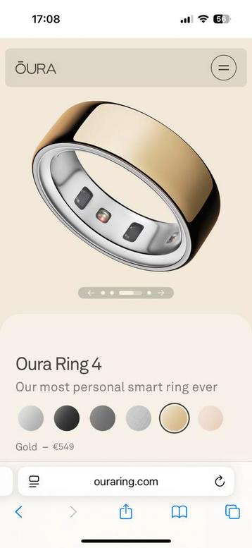 Oura smartring goud gen4 maat 13 beschikbaar voor biedingen
