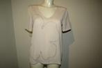 Marccain creme off white top bloem in zilveren studs nop N3
