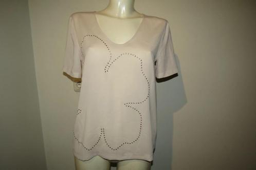 Marccain creme off white top bloem in zilveren studs nop N3, Kleding | Dames, Tops, Zo goed als nieuw, Maat 38/40 (M), Overige kleuren