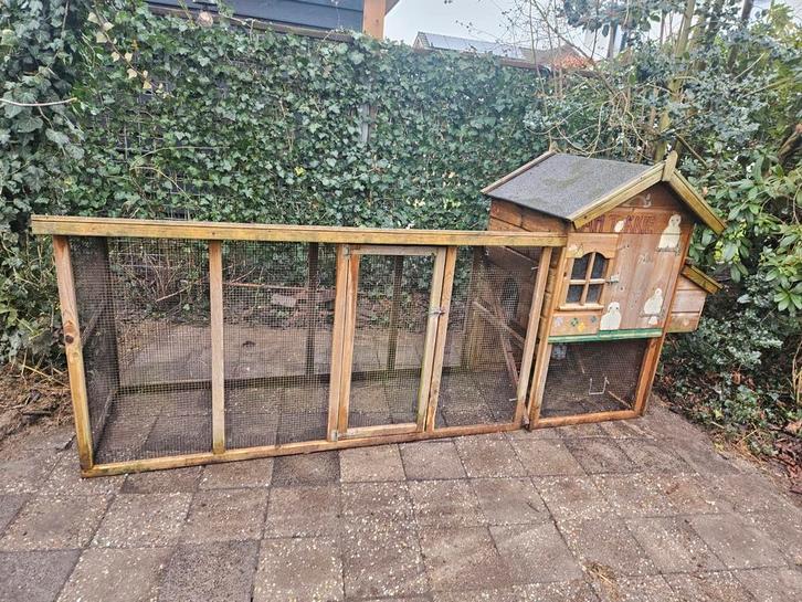 Kippenhok met ren, Dieren en Toebehoren, Pluimvee | Toebehoren, Gebruikt, Kippenhok of Kippenren, Ophalen