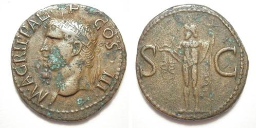 Romeinse munt Agrippa Æ As -Struck under Caligula- 37-41 AD, Postzegels en Munten, Munten | Europa | Niet-Euromunten, Losse munt