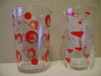 4 Vintage Longdrinkglazen met diverse afbeeldingen, Ophalen of Verzenden, Huis en Inrichting
