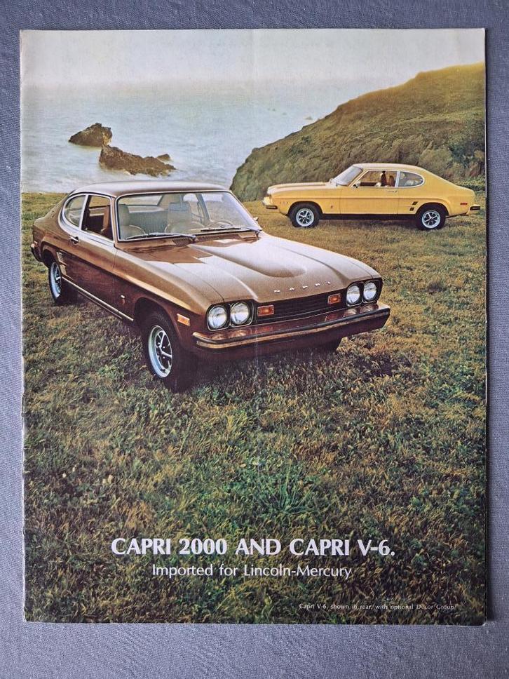 Brochure CAPRI V-6  Lincoln-Mercury - 1974 USA, Boeken, Auto's | Folders en Tijdschriften, Ford, Ophalen of Verzenden
