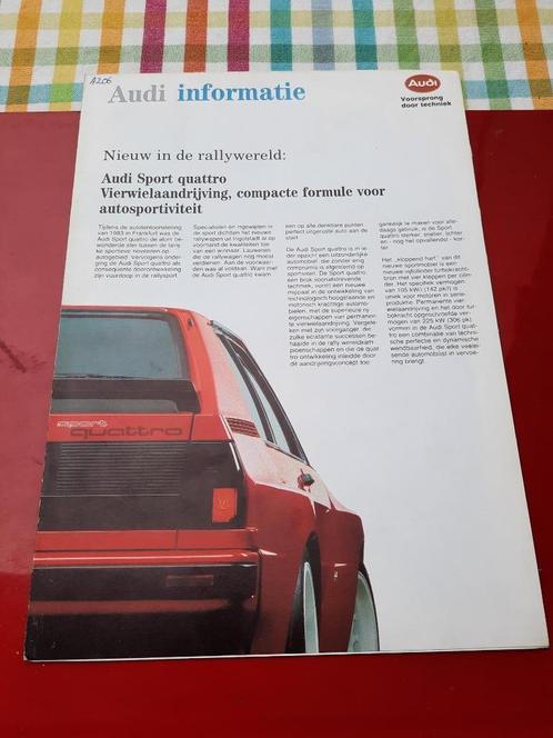Audi Informatie: Audi Sport quattro - Nederlands - 1984, Boeken, Auto's | Folders en Tijdschriften, Gelezen, Audi, Ophalen of Verzenden