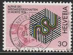 Zwitserland 1973 1001 WK Alpine, Gest, Postzegels en Munten, Postzegels | Europa | Zwitserland, Ophalen of Verzenden, Gestempeld