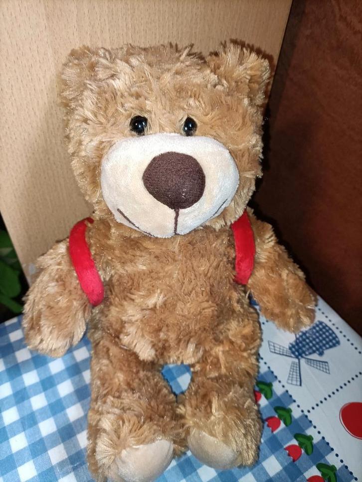 Stichting rijdende school beer knuffel 32 cm groot, Kinderen en Baby's, Speelgoed | Knuffels en Pluche, Zo goed als nieuw, Beer