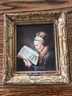 Reproductie LEZENDE OUDE VROUW, Gerrit Dou, Antiek en Kunst, Kunst | Schilderijen | Klassiek, Ophalen of Verzenden