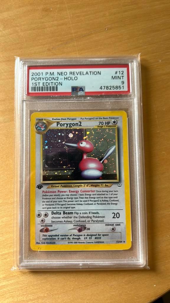 Porygon2 (12/64) - 1st. Edition - HOLO - PSA 9, Hobby en Vrije tijd, Verzamelkaartspellen | Pokémon, Zo goed als nieuw, Ophalen of Verzenden