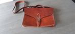 Retro Vintage Leren Schoudertas/Tas Lerarentas, Gebruikt, Bruin, Aktetas of Boekentas, Ophalen of Verzenden