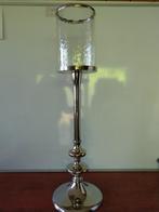 Kaarsenstandaard set van 2 in zilver, Ophalen of Verzenden, Zo goed als nieuw, Overige materialen, 75 cm of meer
