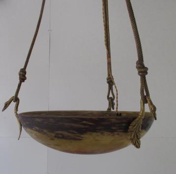 art deco luster lamp Daum Nancy met bronzen zwanen beschikbaar voor biedingen
