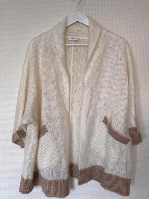 TERRE BLEUE Cremekleurig Mohair Vestje Maat 46, Kleding | Dames, Truien en Vesten, Zo goed als nieuw, Maat 46/48 (XL) of groter