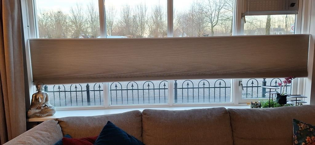 Hele brede Top down bottom up plisse verduisterend gordijn, Ophalen