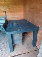 Tafel tuintafel hout grijs 145x100 cm 78 hoog voor 4 stoelen, Huis en Inrichting, Tafels | Eettafels, Ophalen, Gebruikt, 100 tot 150 cm