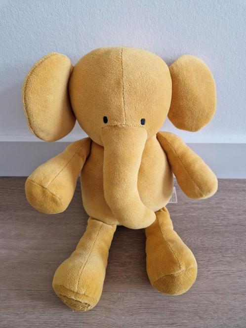Knuffel olifant Jollein geel okergeel K8552, Kinderen en Baby's, Speelgoed | Knuffels en Pluche, Zo goed als nieuw, Olifant, Ophalen of Verzenden