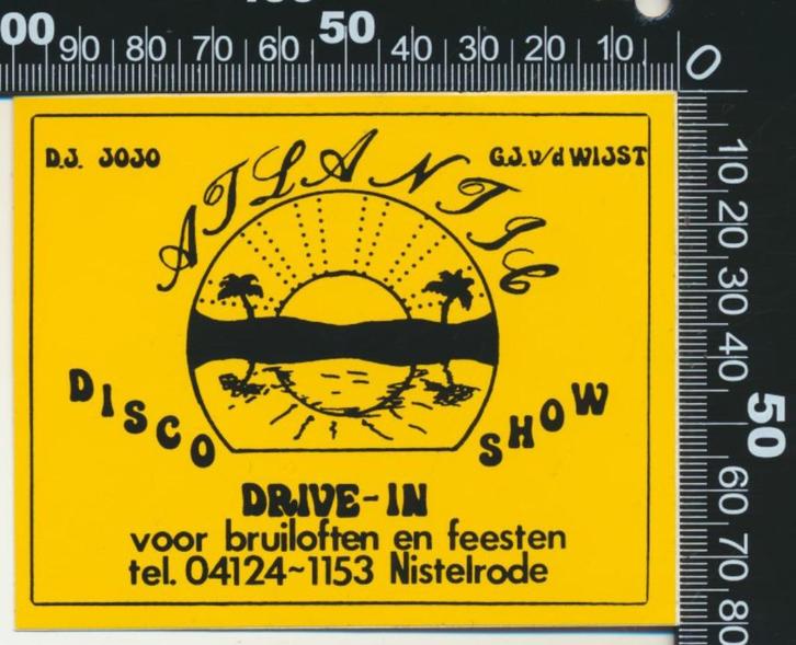 Sticker: Disco Drive-in Show Atlantic - Nistelrode (4), Verzamelen, Stickers, Zo goed als nieuw, Bedrijf of Vereniging, Ophalen of Verzenden