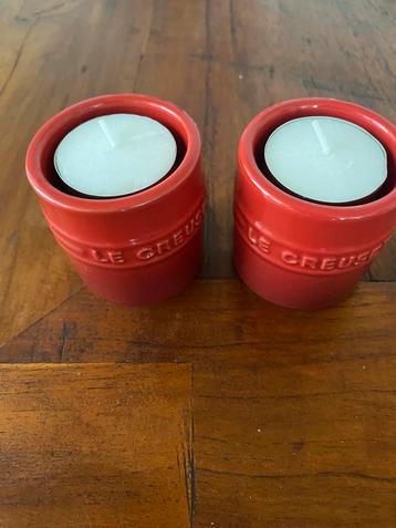 Le Creuset theelichthouders cerise beschikbaar voor biedingen