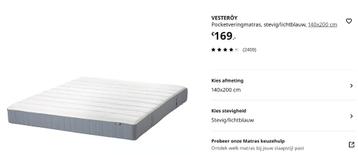 Gestoffeerd bed en matras 140x200 cm - afbeelding 10