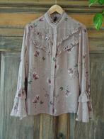Zacht lila roze floral bloemen AMISU blouse maat M, Kleding | Dames, Ophalen of Verzenden, Zo goed als nieuw, Maat 38/40 (M), Roze