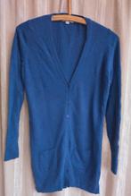 Marie Lund lang wollen vestje voorjaar M, Blauw, Ophalen of Verzenden, Zo goed als nieuw, Maat 38/40 (M)