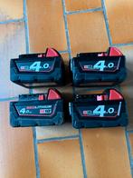 Milwaukee 18v. 4.0ah accu's, Ophalen of Verzenden, Gebruikt