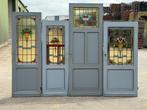 Set Jugendstil glas in lood deuren, 1 set en 4 losse deuren, Ophalen