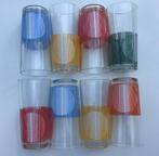 Acht vintage glazen grafisch patroon, Verzenden