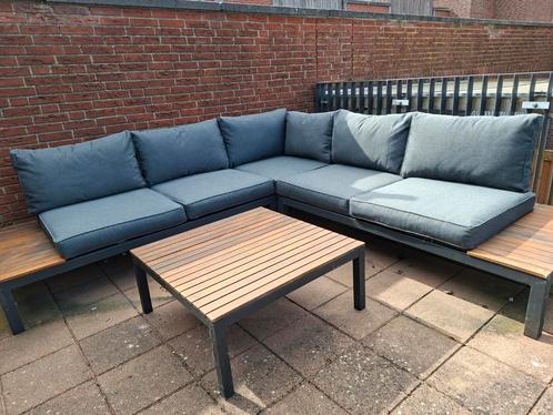 Prachtige Loungeset met Tafel, Tuin en Terras, Tuinsets en Loungesets, Zo goed als nieuw, Aluminium, 5 zitplaatsen, Bank, Ophalen of Verzenden