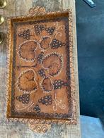Antiek Houten Dienblad met Druivenmotief, Ophalen of Verzenden, Gebruikt, Rechthoekig, Hout