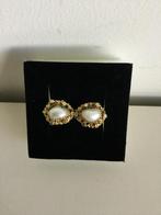 Vintage gouden broche met zoetwater parels 14 krt., Sieraden, Tassen en Uiterlijk, Broches, Geel, Minder dan 4 cm, Ophalen of Verzenden