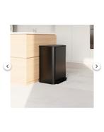 Hüsq Prullenbak Mat Zwart 60 Liter 2 Vakken, Huis en Inrichting, Woonaccessoires | Prullenbakken, Ophalen, Met pedaal, 50 tot 75 cm