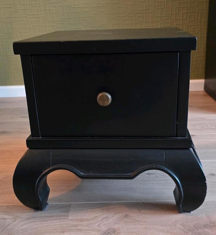 Koloniaal Nachtkastje Opium Stijl, Huis en Inrichting, Slaapkamer | Nachtkastjes, Gebruikt, Minder dan 55 cm, Minder dan 45 cm