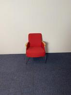 Fauteuil Vepa, rode stoffering, chroom 4-poot onderstel, Ophalen, Gebruikt, Minder dan 75 cm, Stof