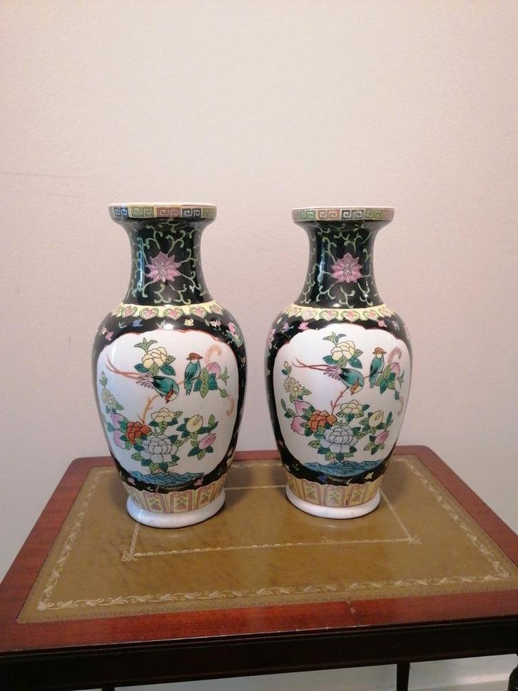 Vintage Chinese Porseleinen grote Vazen - Handbeschilderd, Antiek en Kunst, Antiek | Vazen, Ophalen