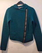 Cora Kemperman 50% Wol Zip rib vest S 36 Petrol Blauw, Maat 36 (S), Verzenden, Blauw, Cora Kemperman