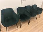 Donker groene eettafelstoelen met zwarte poten Como, Huis en Inrichting, Ophalen, Zo goed als nieuw, Overige kleuren, Vier
