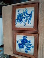 Delfts blauw tegeltje met bloemmotief, Antiek en Kunst, Ophalen of Verzenden