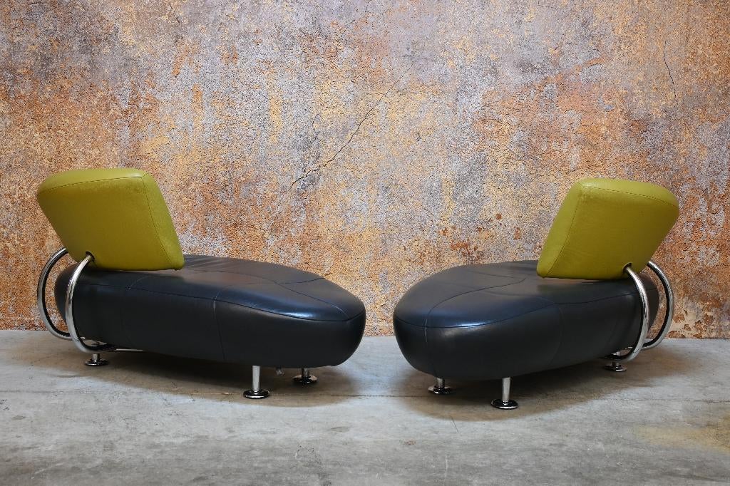 IZG Staat twee fraaie Leolux Kikko design chaise longues, Leolux, 75 tot 100 cm, Ophalen of Verzenden, Zo goed als nieuw