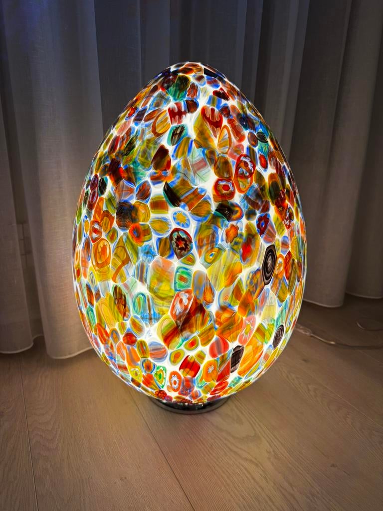 Murano Millefiori glazen ei tafellamp 60 cm hoog, Ophalen, Nieuw