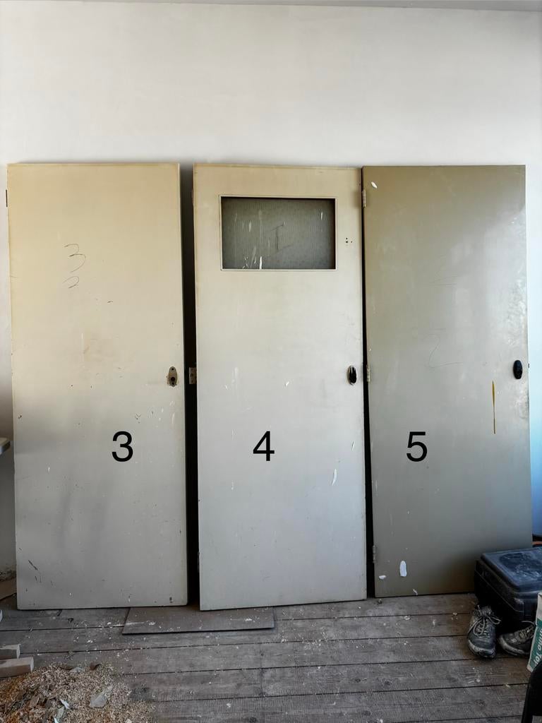 5 stompe binnnen deuren gratis afhalen, Doe-het-zelf en Verbouw, Deuren en Horren, Ophalen, Minder dan 80 cm, Binnendeur, Zo goed als nieuw