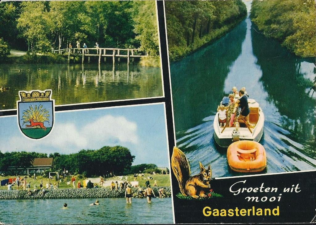 K3389 gelopen ansichtkaart groeten uit Gaasterland, Ophalen of Verzenden, 1980 tot heden, Gelopen