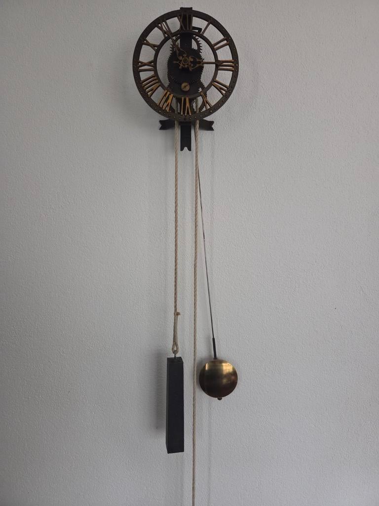 ️ Originele Warmink (WUBA) skelet wandklok, mechanisch., Antiek en Kunst, Antiek | Klokken, Ophalen