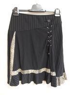 R39 - Zwarte Indies polyamide rok maat 1 = S (1), Ophalen of Verzenden, Zo goed als nieuw, Zwart, Boven de knie