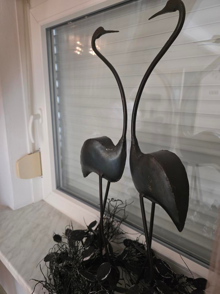 Decoratieve Kraanvogels - Metaal, Ophalen of Verzenden, Gebruikt, Zwart, Metaal