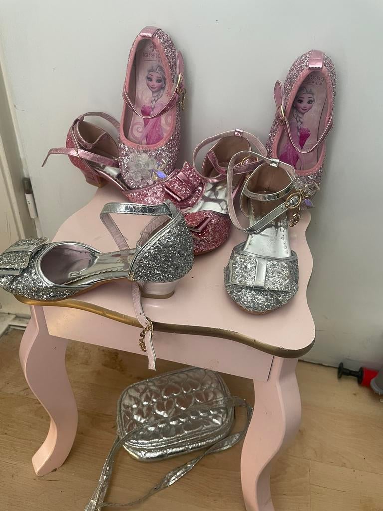 meisje glitter hak schoenen 3 paar, Ophalen of Verzenden
