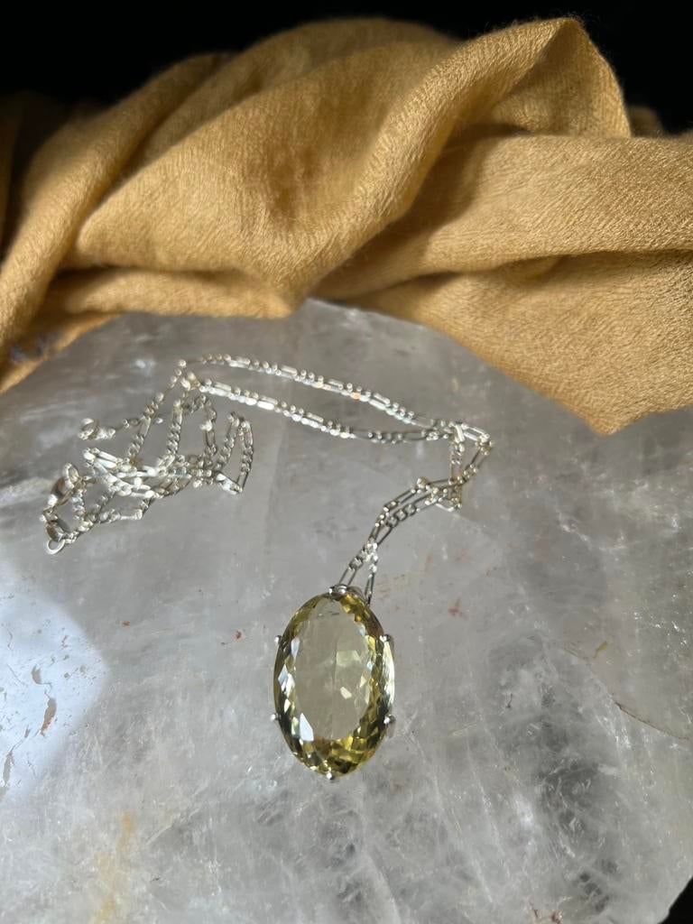 Citrien XXL hanger welvaart voorspoed eyecatcher uniek, Sieraden, Tassen en Uiterlijk, Kettingen, Geel, Nieuw, Ophalen of Verzenden