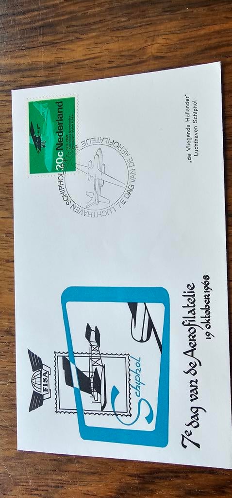 Poststuk Nederland 7e dag Aerofilatelie 1968, Verzamelen, Tijdschriften, Kranten en Knipsels, Verzenden, 1960 tot 1980, Knipsel(s)