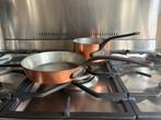 Falk koperen pannenset in goede staat - verzenden mogelijk, Ophalen, Gebruikt, Overige materialen, Pannenset